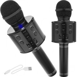 Juhtmevaba bluetooth kõlariga mikrofon, must