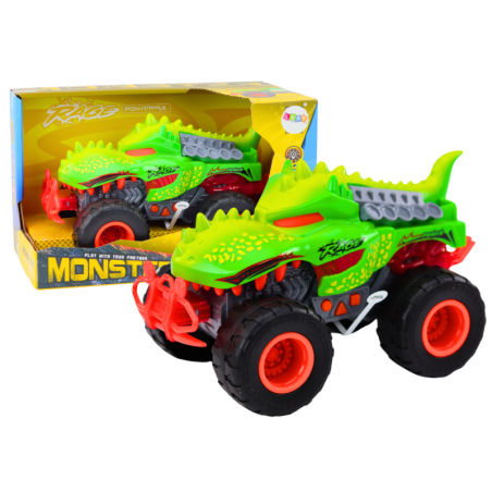 Maastikuauto dinosauruste T-Rex tuled Helid Roheline sõit