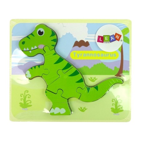 Puidust Isanosauruse roheline dinosauruste pusle