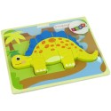 Puidust pusle dinosaurus Stegosaurus Kollane