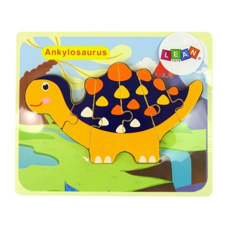 Puidust pusle dinosaurused Triceratops Ankylosaurus Orange