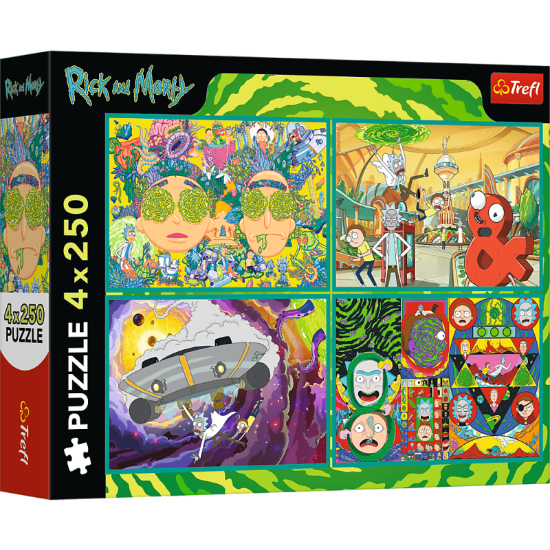 Pusle – 4x250 – Ricki ja Morty pöörane maailm – Warner Rick ja Morty Trefl 13338