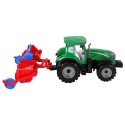 Adra hõõrdeajamiga traktor punane