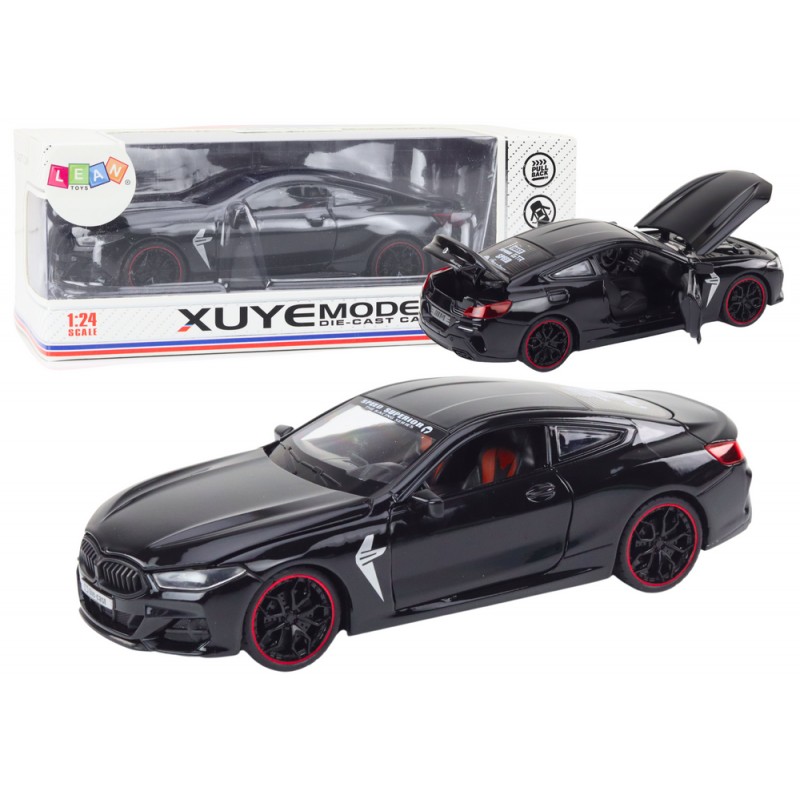 Sportauto metallist hõõrdajamiga avatavad elemendid 1:24 must