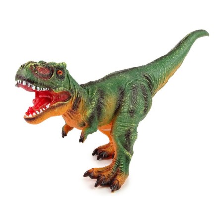 Suur dinosauruste kuju Tyrannosaurus Rex Roheline ja oranž heli, 60 cm pikk