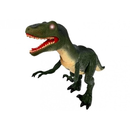Suur Velociraptor dinosaurus liigutab, tuled ja helid