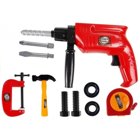 Tööriistakomplekt ümbrises Puurikruvid Haamer