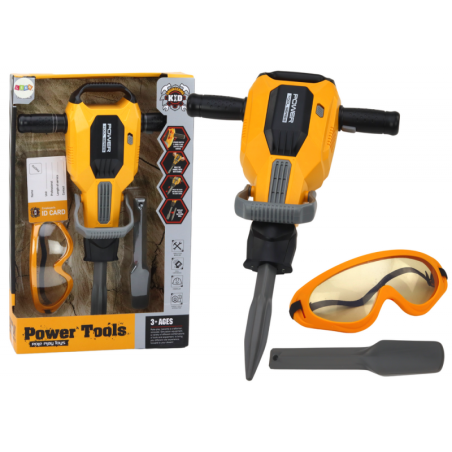 Mänguasja pneumaatilise haamriga vahetatava otsaga prillid, kollased