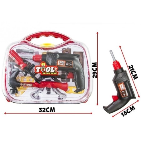 Suur 22 tk tööriistakomplekt kohvris Loov ehitusmänguasi