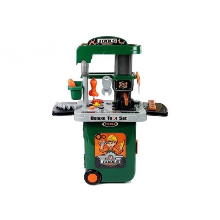 Tööriistakomplekt ratastega korpuses Töökojda, saag, kruvikeeraja