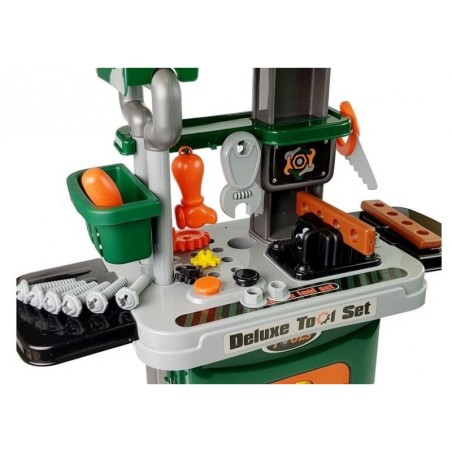 Tööriistakomplekt ratastega korpuses Töökojda, saag, kruvikeeraja