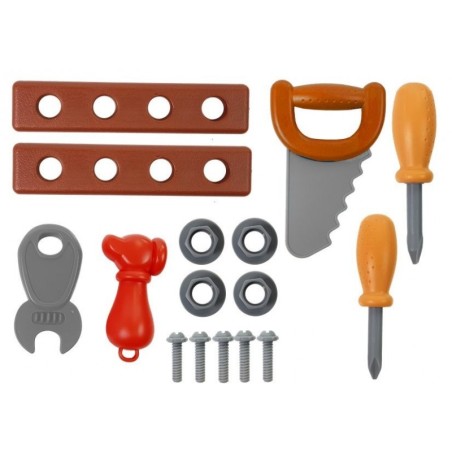 Tööriistakomplekt ratastega korpuses Töökojda, saag, kruvikeeraja