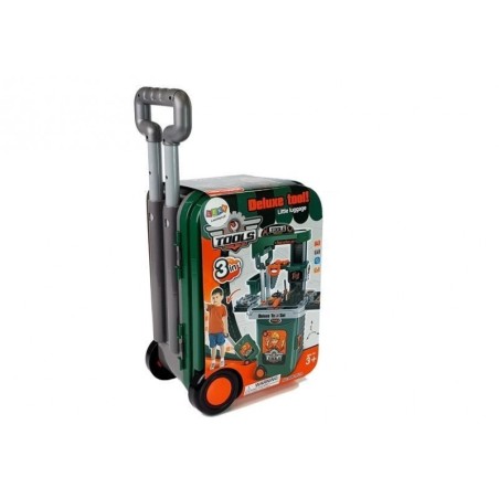 Tööriistakomplekt ratastega korpuses Töökojda, saag, kruvikeeraja