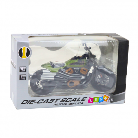 Mootorratas chopper metallist, tuled 1:12