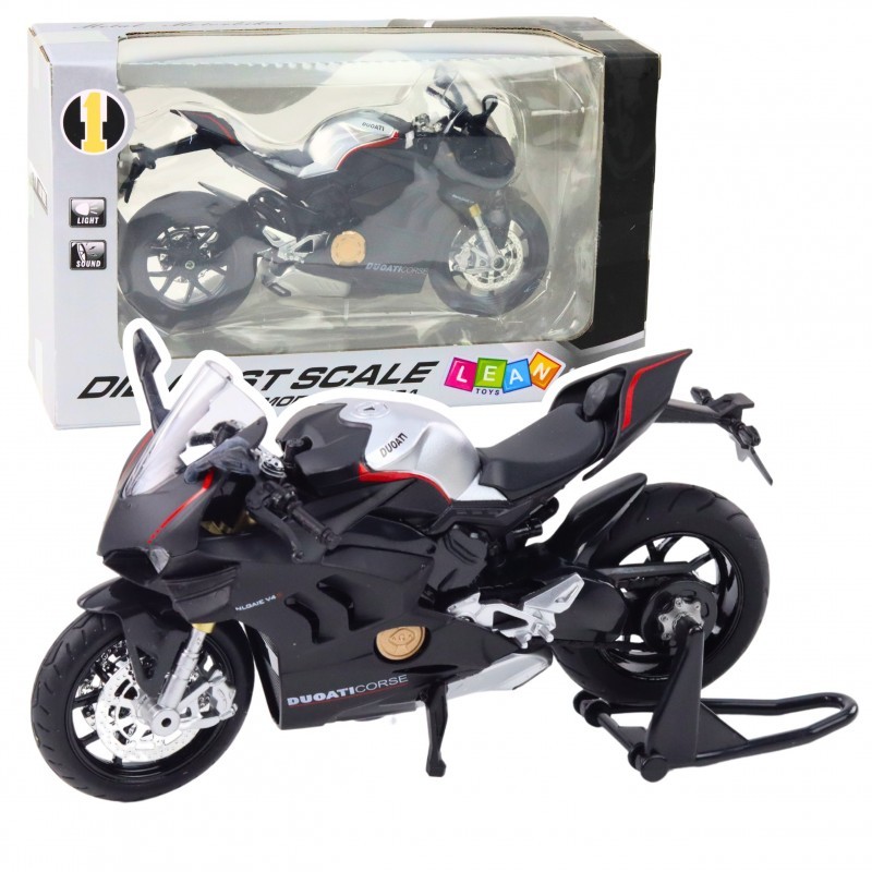 Sport Mootorratas Metall tuled Helid Silver Elements Black V4 1:12