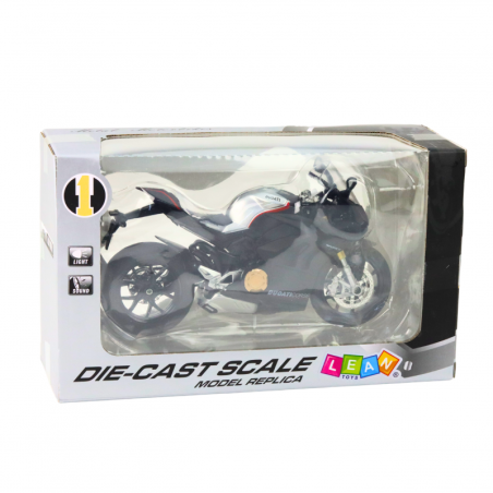 Sport Mootorratas Metall tuled Helid Silver Elements Black V4 1:12