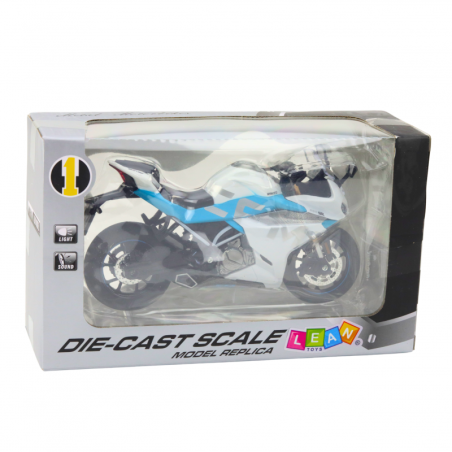 Sport Mootorratas Metall tuled Valge Sinine 1:12