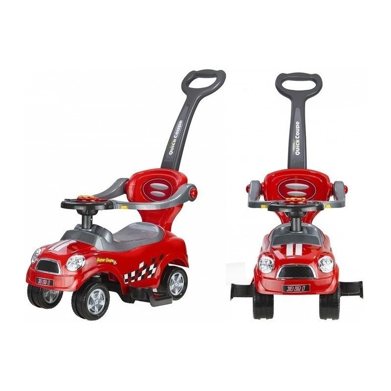 Tõukeauto piirded ja käepide, punane