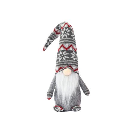 Jõulupäkapiku hallid punased mustrid 40cm