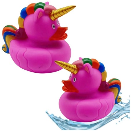 Duck Unicorn vannimänguasi Rainbow Mane Tail Roosa