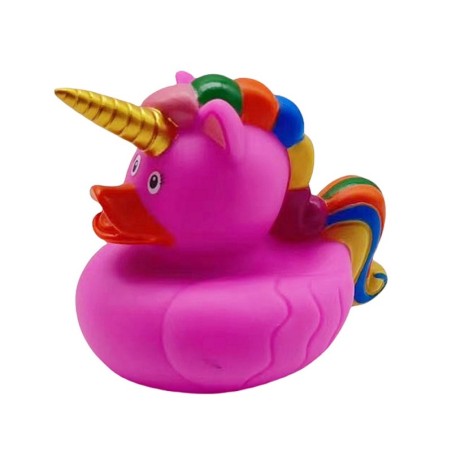 Duck Unicorn vannimänguasi Rainbow Mane Tail Roosa