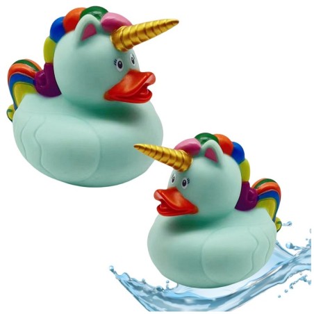 Duck Unicorn vannimänguasi Rainbow Mane Tail Green