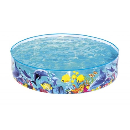 Aiabassein lastele 244 cm x 46 cm Bestway, mereloomade graafikaga, läbipaistvad seinad