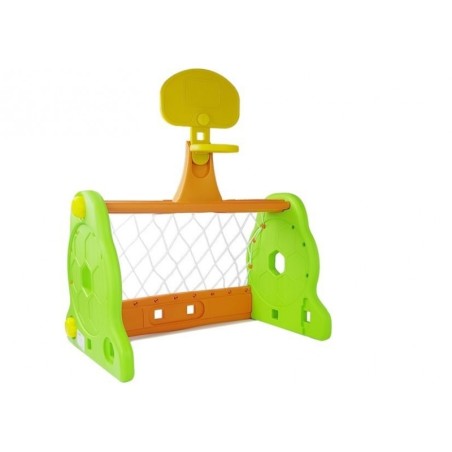 Laste kaks-ühes korv ja värav, roheline ja oranž