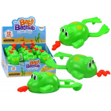 Üles keeratav ujuv roheline konn vannimänguasi