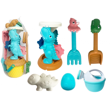 Liivamänguasjade komplekt, veski, ämber, dinosauruste vormid
