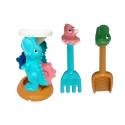 Liivamänguasjade komplekt, veski, ämber, dinosauruste vormid