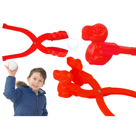 Lumepallide tegija punane dinosaurus