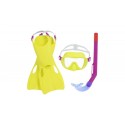 Snorgeldamise komplekt Kollane mask, uimed, toru Bestway