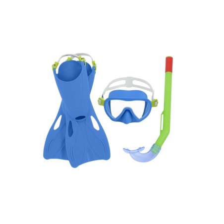 Snorgeldamise komplekt Sinine mask, uimed, toru Bestway