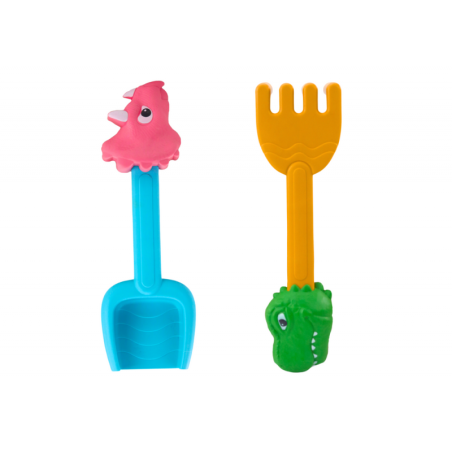 Liivamänguasjade komplekt, kuus vormi, kastekann, dinosaurused