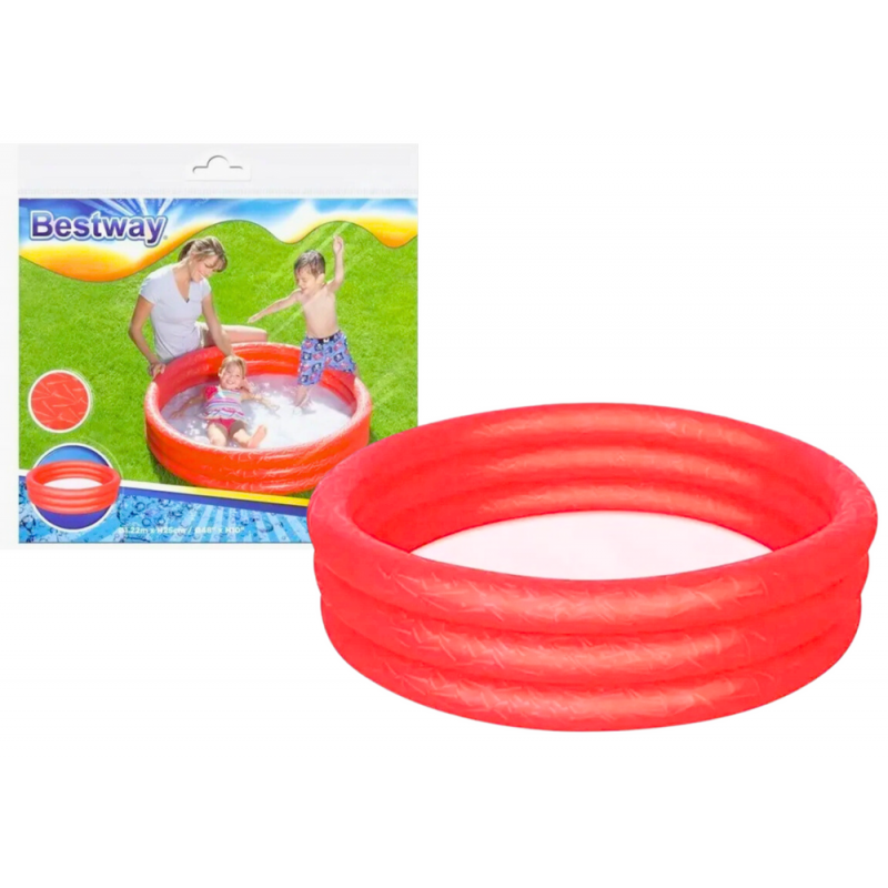 Täispuhutav bassein Bestway, punane, 122 cm x 25 cm, 140 l
