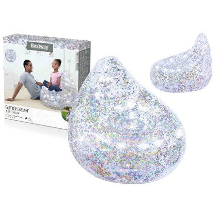 Täispuhutav Glitter tugitool 72 x 72 x 64 cm Bestway