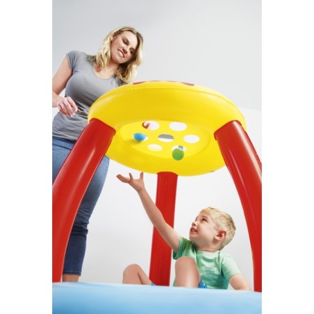 Täispuhutav suplusbassein katusega Fisher-Price Bestway, 89 x 89 x 84 cm, värviliste pallidega