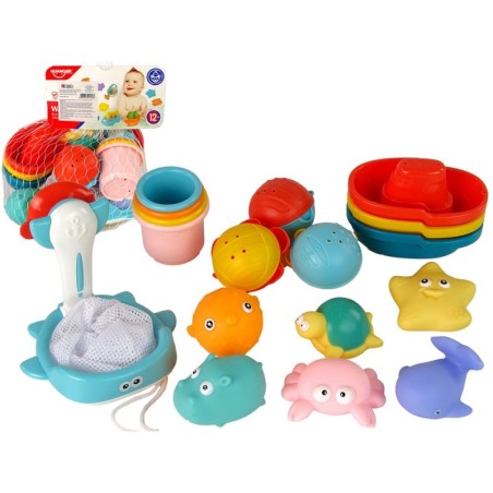 Water Animals Kummist võrguga supluskomplekt mereloomad 17 osa