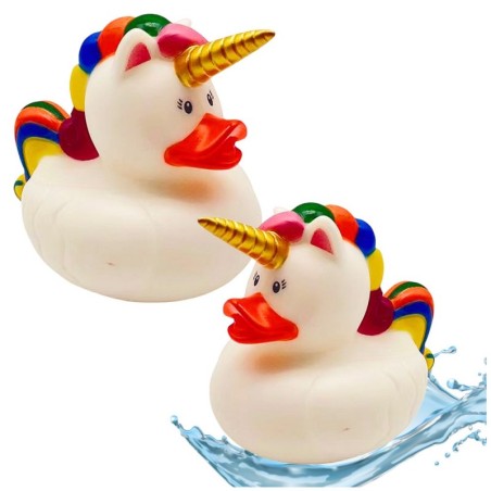 Duck Unicorn vannimänguasi Rainbow Mane Tail White
