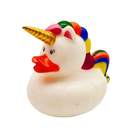 Duck Unicorn vannimänguasi Rainbow Mane Tail White