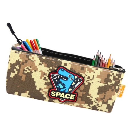 Pinal Space Dinosaur Pixels Khaki 20x8cm