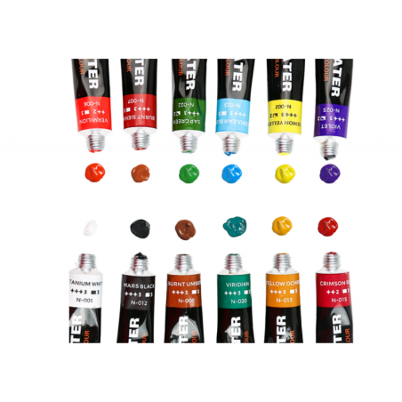 Akrüülvärvikomplekt tuubis, 12 värvi