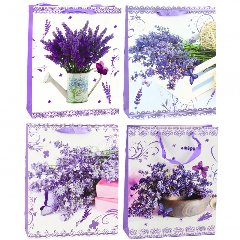 Lavendel Paberist kinkekott 32 x 26 x 12 cm