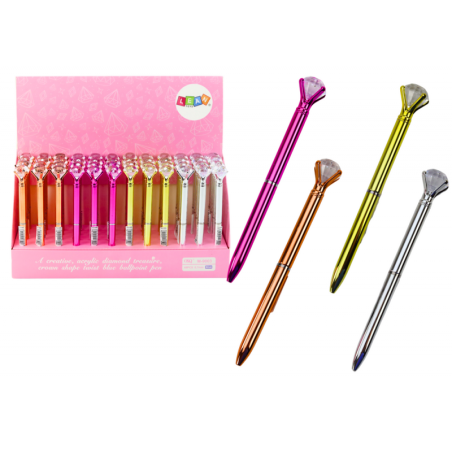 Teemantidega pastapliiats läikivas sinise täidisega 0,7 mm