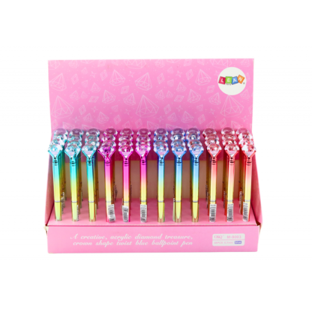 Teemantidega pastapliiats läikiv kuldne värv sinine täidisega 0,7 mm