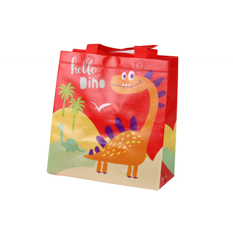 Dinosauruste kinkekott Punane 23cm x 21,5cm x 11cm