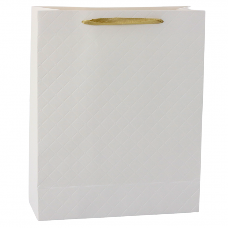Paberist kinkekott Valge Elegantne 32 x 26 x 12cm