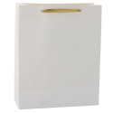 Paberist kinkekott Valge Elegantne 32 x 26 x 12cm