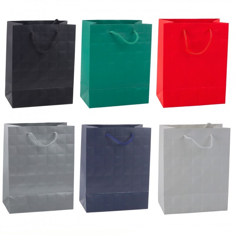 Elegantne Reljeefsete Squares kinkekott 23 x 18 x 10,5 cm